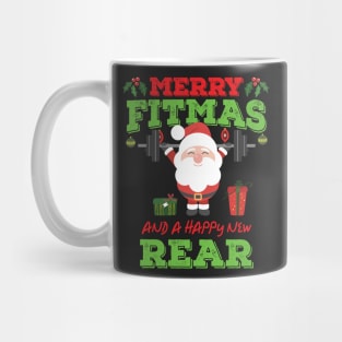 Merry Fitmas And A Happy New Rear Funny Holiday Workout graphic Mug